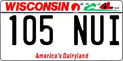 WI license plate 105NUI