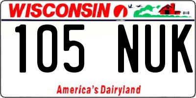 WI license plate 105NUK