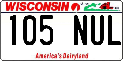 WI license plate 105NUL
