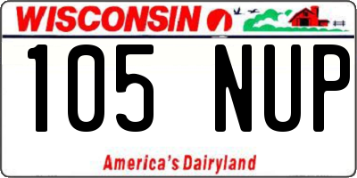 WI license plate 105NUP