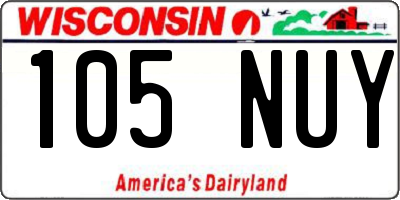 WI license plate 105NUY