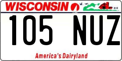 WI license plate 105NUZ