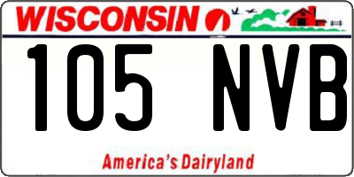 WI license plate 105NVB