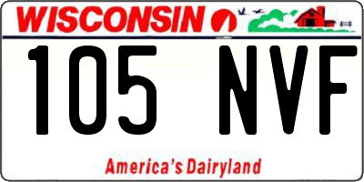 WI license plate 105NVF