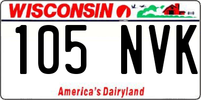 WI license plate 105NVK