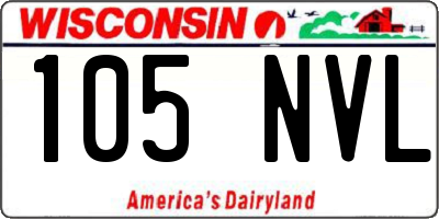 WI license plate 105NVL