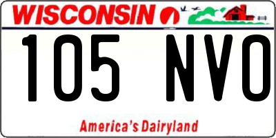 WI license plate 105NVO