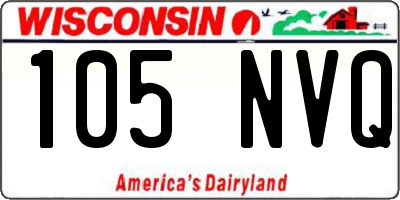WI license plate 105NVQ