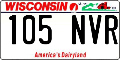 WI license plate 105NVR