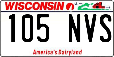WI license plate 105NVS