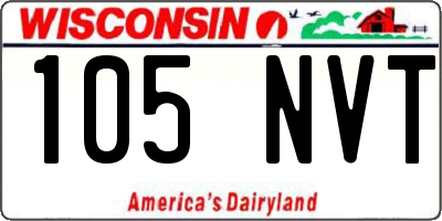 WI license plate 105NVT