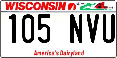 WI license plate 105NVU