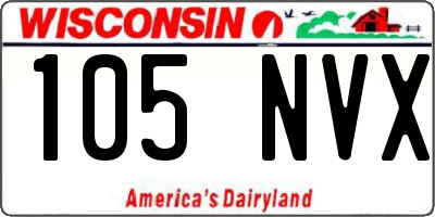 WI license plate 105NVX