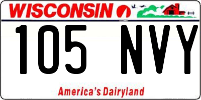 WI license plate 105NVY