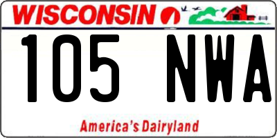 WI license plate 105NWA