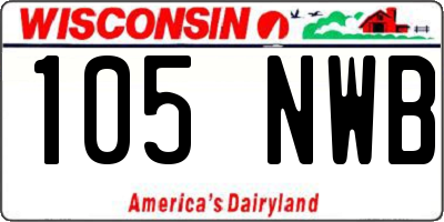 WI license plate 105NWB