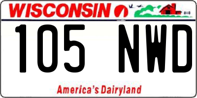 WI license plate 105NWD