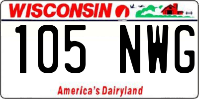 WI license plate 105NWG