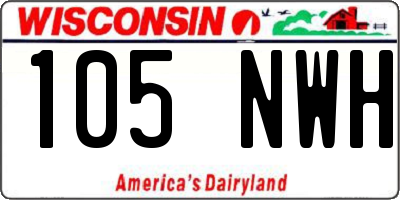 WI license plate 105NWH