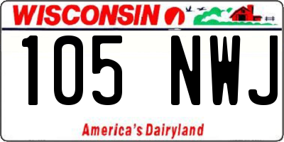 WI license plate 105NWJ