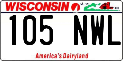 WI license plate 105NWL