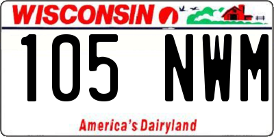 WI license plate 105NWM