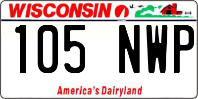 WI license plate 105NWP
