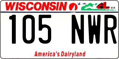 WI license plate 105NWR