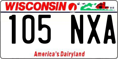 WI license plate 105NXA