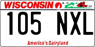 WI license plate 105NXL
