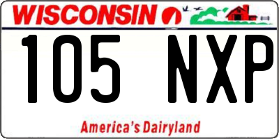 WI license plate 105NXP
