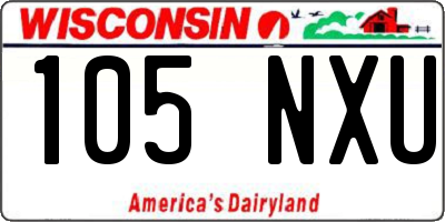 WI license plate 105NXU