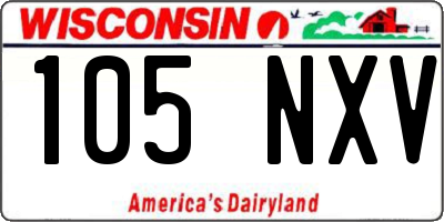 WI license plate 105NXV