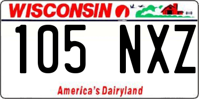 WI license plate 105NXZ