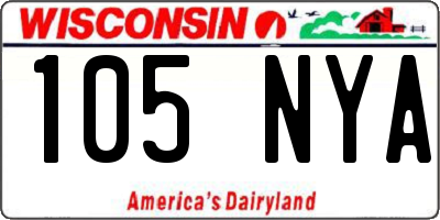 WI license plate 105NYA