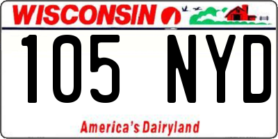 WI license plate 105NYD