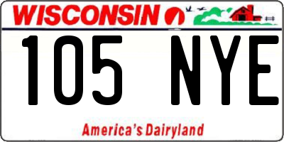 WI license plate 105NYE