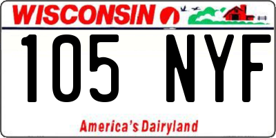 WI license plate 105NYF
