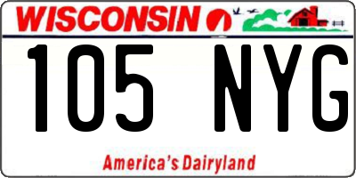 WI license plate 105NYG