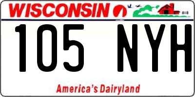 WI license plate 105NYH