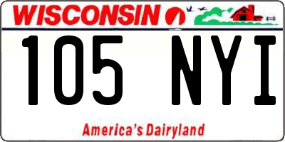 WI license plate 105NYI