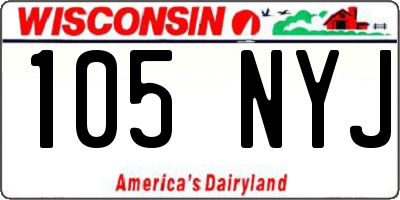 WI license plate 105NYJ