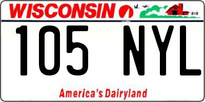 WI license plate 105NYL