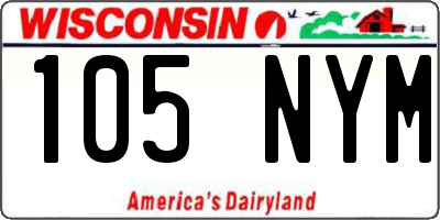 WI license plate 105NYM