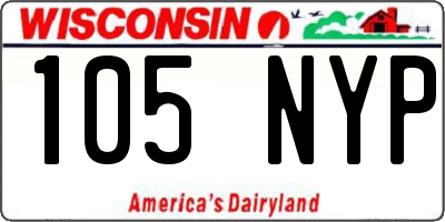 WI license plate 105NYP