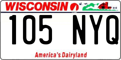 WI license plate 105NYQ