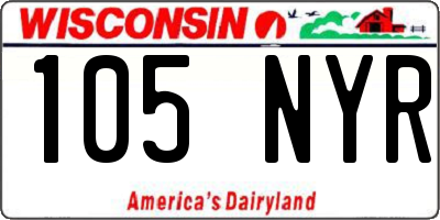 WI license plate 105NYR