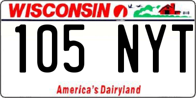 WI license plate 105NYT