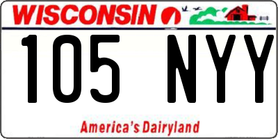 WI license plate 105NYY