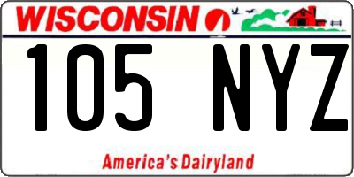 WI license plate 105NYZ